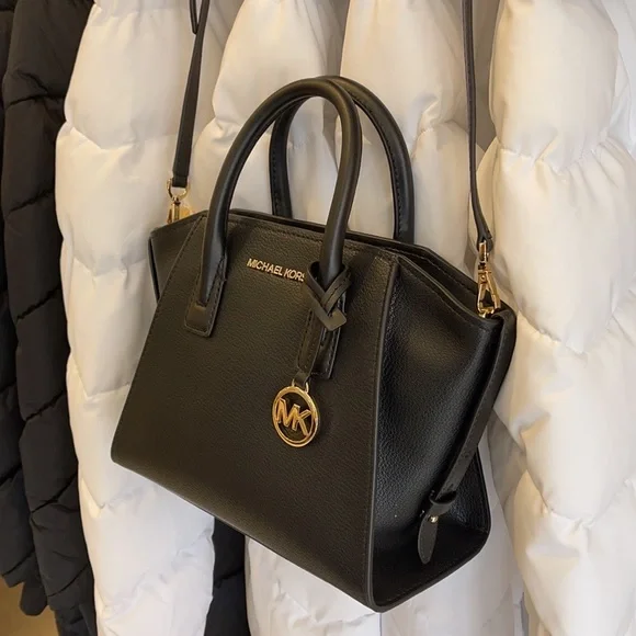 Michael Kors Avril Small Satchel Crossbody Black